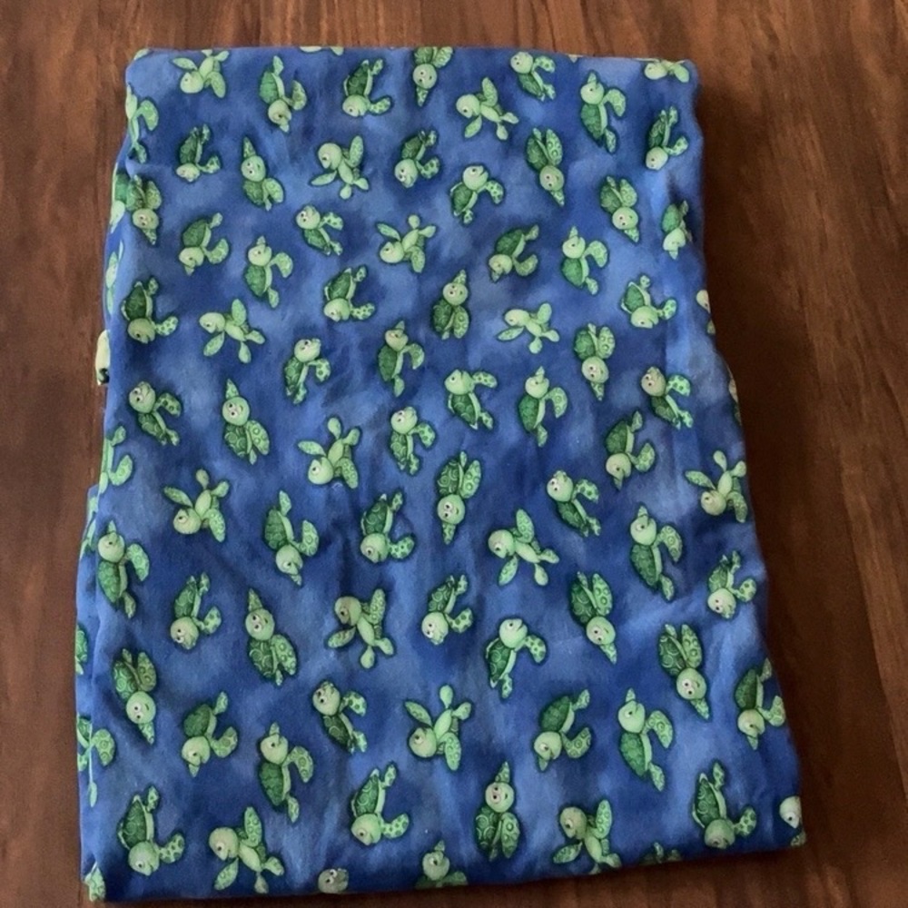 Hand Crafted Large Receiving Blue Green Nautical Turtle Blanket
